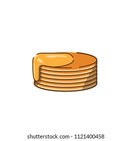 honey pancakes vector icon flat style isolated on white background