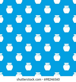 Honey pattern repeat seamless in blue color for any design. Vector geometric illustration