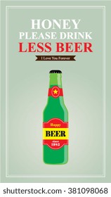 honey please drink less beer vector
