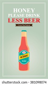 honey please drink less beer vector