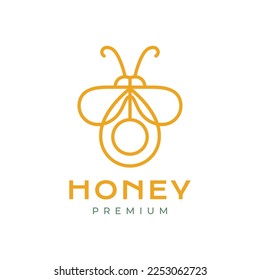 honey point pin map location bee store product line modern logo design icon illustration template