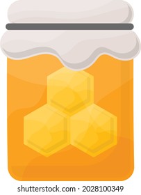 Honey Pot Concept, glass jar of delicious organic honey Vector Icon Design, Autumn or Fall activities Symbol, Dry weather Sign, Temperate climates Elements Stock illustration