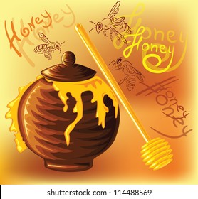 honey in the pot, crock