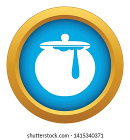 Honey pot icon blue vector isolated on white background for any design