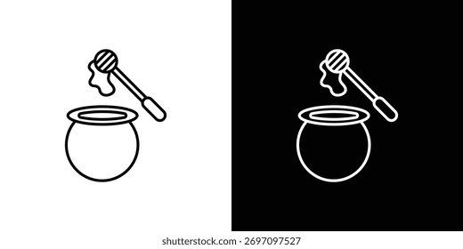 Ilustraciones de Arte vectorial de diseño de icono de pote de miel