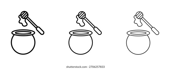 Honey pot icon linear style sign for mobile concept and web design.