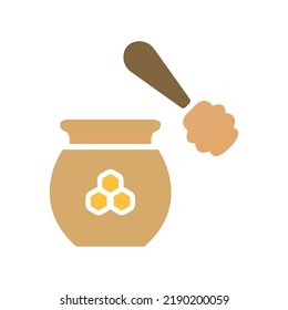 honey pot icon on white background, vector illustration