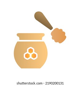 honey pot icon on white background, vector illustration