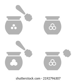 honey pot icon on white background, vector illustration