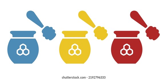 honey pot icon on white background, vector illustration