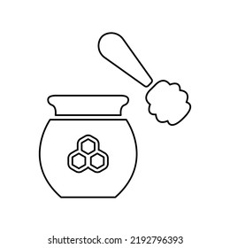 honey pot icon on white background, vector illustration
