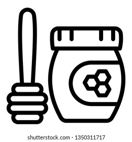 Honey pot icon. Outline honey pot vector icon for web design isolated on white background