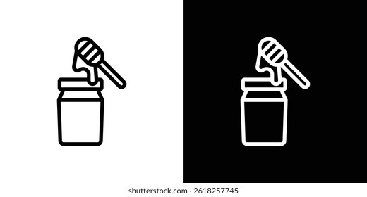 Honey pot icon shape graphic simple plain clipart symbol. thin line outline art