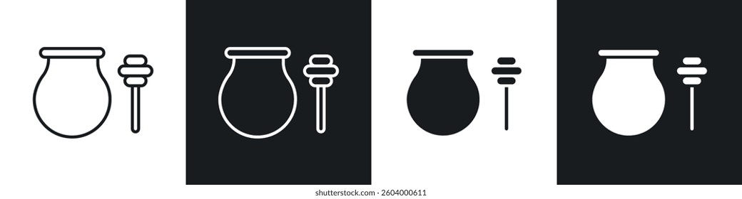 Honey pot icon symbol collection on white background.