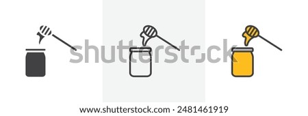 Honey pot icon symbol collection on white background.