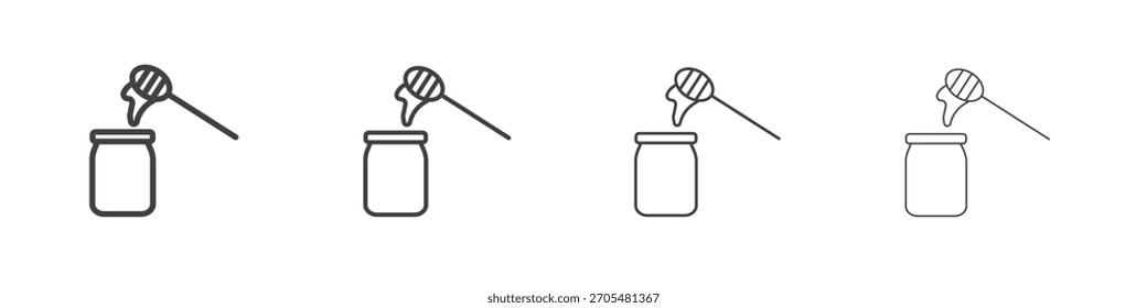 Honey pot icon vector collection, illustration logo template in trendy thin line editable strokes style.