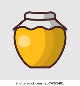 Honey pot icon. Vector illustration	
