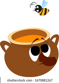 Pozo de miel, ilustración, vector sobre fondo blanco.