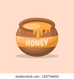 Honey pot jar vector illustration