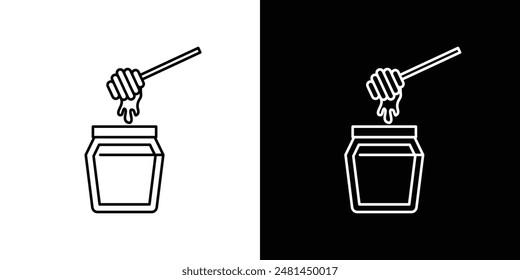Honey pot line icon vector illustration set.
