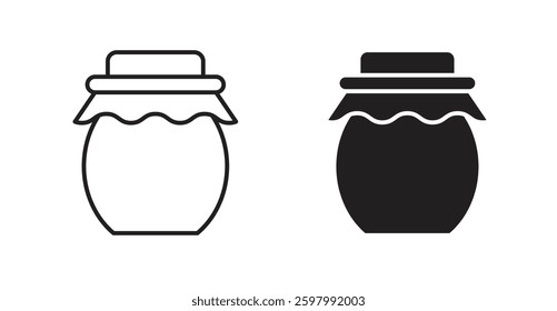 Honey pot line icon vector set.