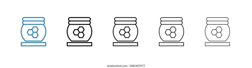 Honey pot liner icon vector set.