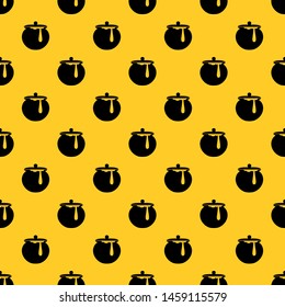 Honey pot pattern seamless vector repeat geometric yellow for any design