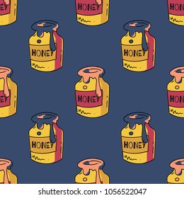 Honey pot seamless pattern. Original design for print or digital media.