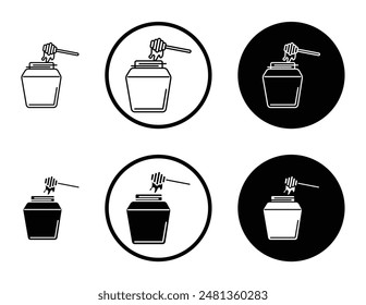 Honey pot thin line vector icon set.
