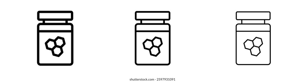 Honey pot thin line vector icon set.