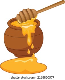 Honey Pot Vector Art Illustration Stock Vector (Royalty Free ...