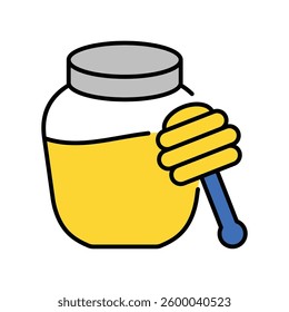 Honey pot vector filled outline icon. EPS 10 file