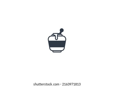 Honey Pot vector flat emoticon. Isolated Honey Pot illustration. Honey Pot icon