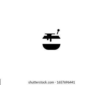 Honey pot vector flat icon. Isolated honey pot emoji illustration 