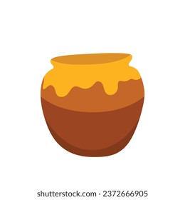 Honey pot vector icon isolated on white background.