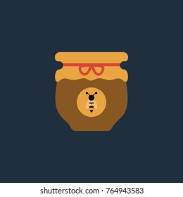 Honey Pot. Vector Illustration. Flat Design