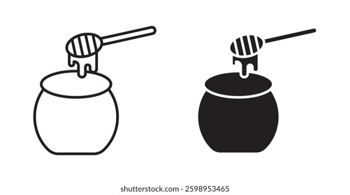 Honey pot vector line icon illustration collection.