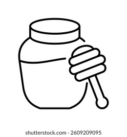 Honey pot vector outline icon. EPS 10 file