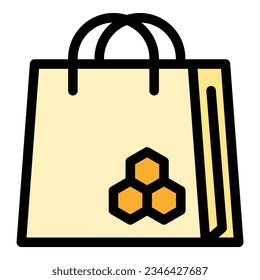 Honey product bag icon outline vector. Flower propolis. Nectar bee color flat