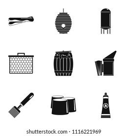 Honey product icons set. Simple set of 9 honey product vector icons for web isolated on white background