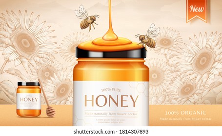 Honey Product Package Design Honeybees Liquid Stock Vector (Royalty ...