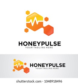 Honey Pulse Logo Template Design Vector, Emblem, Design Concept, Creative Symbol, Icon