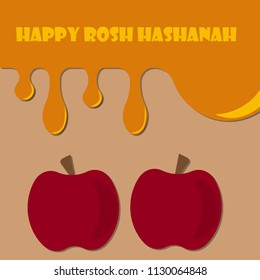 honey and red apples on Rosh Hashanah