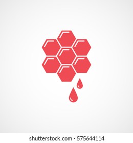 Honey Red Flat Icon On White Background