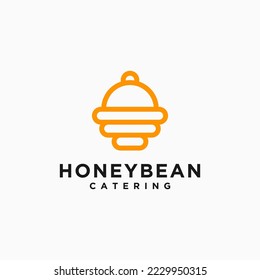 honey restaurant logo design vector silhouette illustration