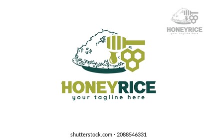 Honey rice logo design. vector