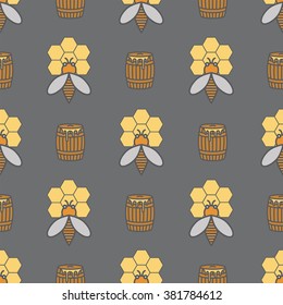 Honey seamless pattern
