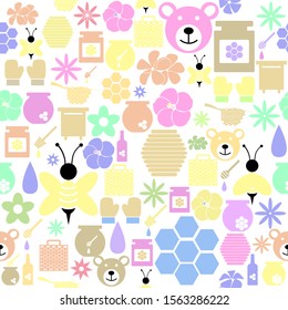 honey seamless pattern background icon.