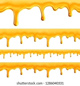 Honey seamless pattern on white background