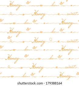 honey. seamless pattern of white and orange